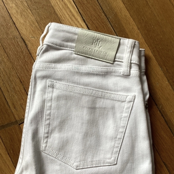 Lauren Ralph Lauren Ladies Size 0 (26-29) Solid White Denim Jeans,Cotton,MINT - Picture 2 of 4